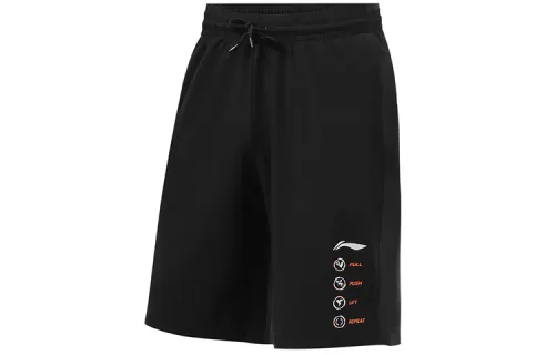Li Ning Fitness Series Casual Shorts Men's Black Moderate