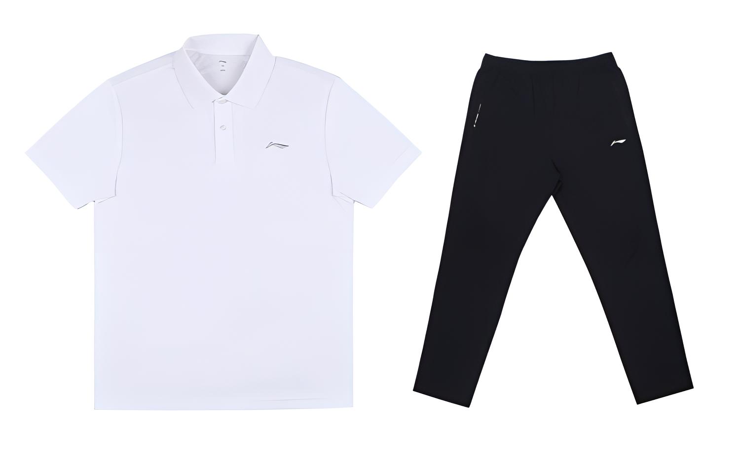 LiNing Clothing Sets Men’s White+Black