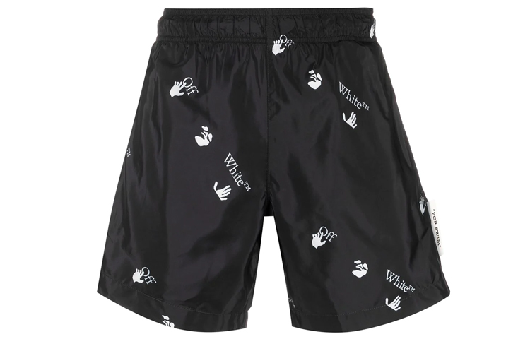 OFF-WHITE Hands-Off print swim shorts