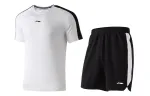 Li Ning Casual Sportswear Men's Standard White/Standard Black Crew Neck Moderate