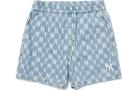 MLB New York Yankees Denim Shorts Unisex Light Blue Moderate