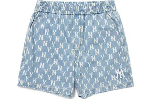 MLB New York Yankees Denim Shorts Unisex Light Blue Moderate