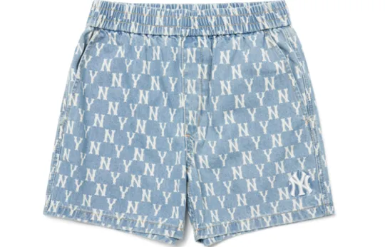 MLB New York Yankees Denim Shorts Unisex Light Blue Moderate