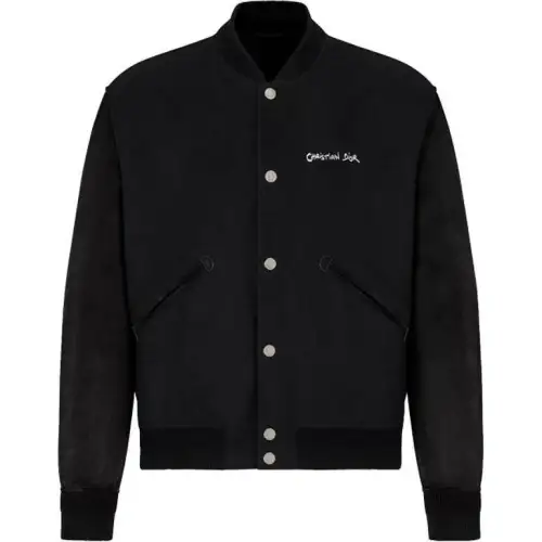 DIOR Jackets Men's Black Baseball Collar Moderate Other