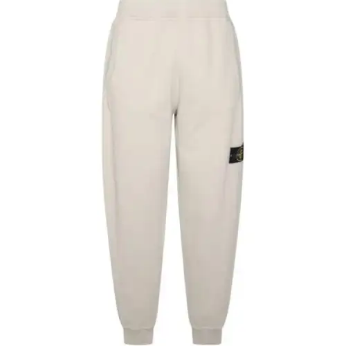 STONE ISLAND Logo Patch Tapered Leg Sweatpants