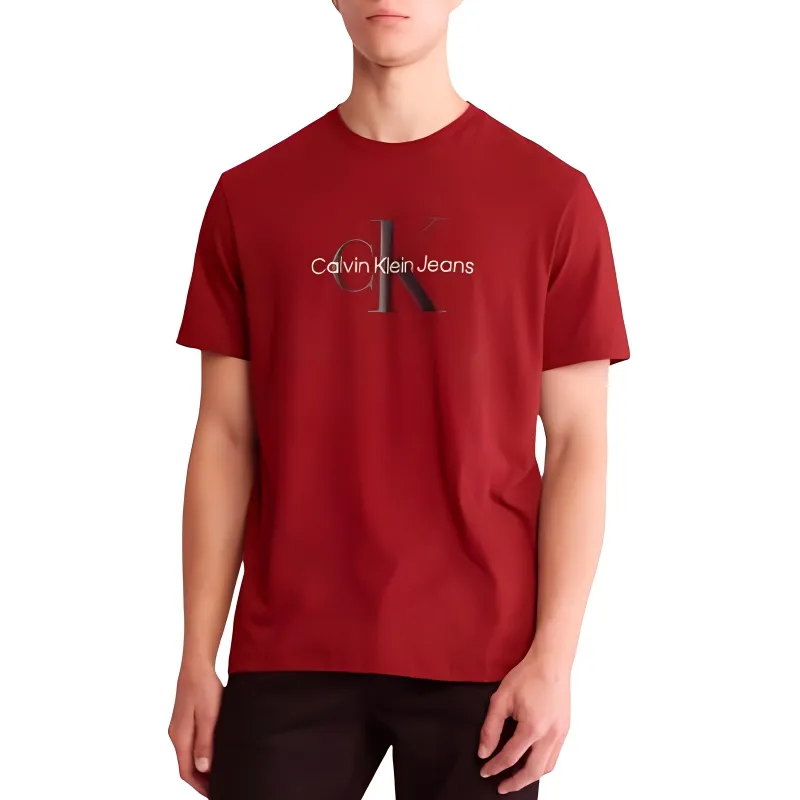 Calvin Klein T-Shirts Men's Red Crew Neck Moderate