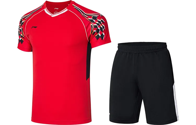 Li Ning Sports Apparel Set Men's Total Cherry Red