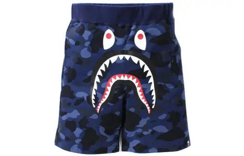 A BATHING APE Shark, camouflage shorts