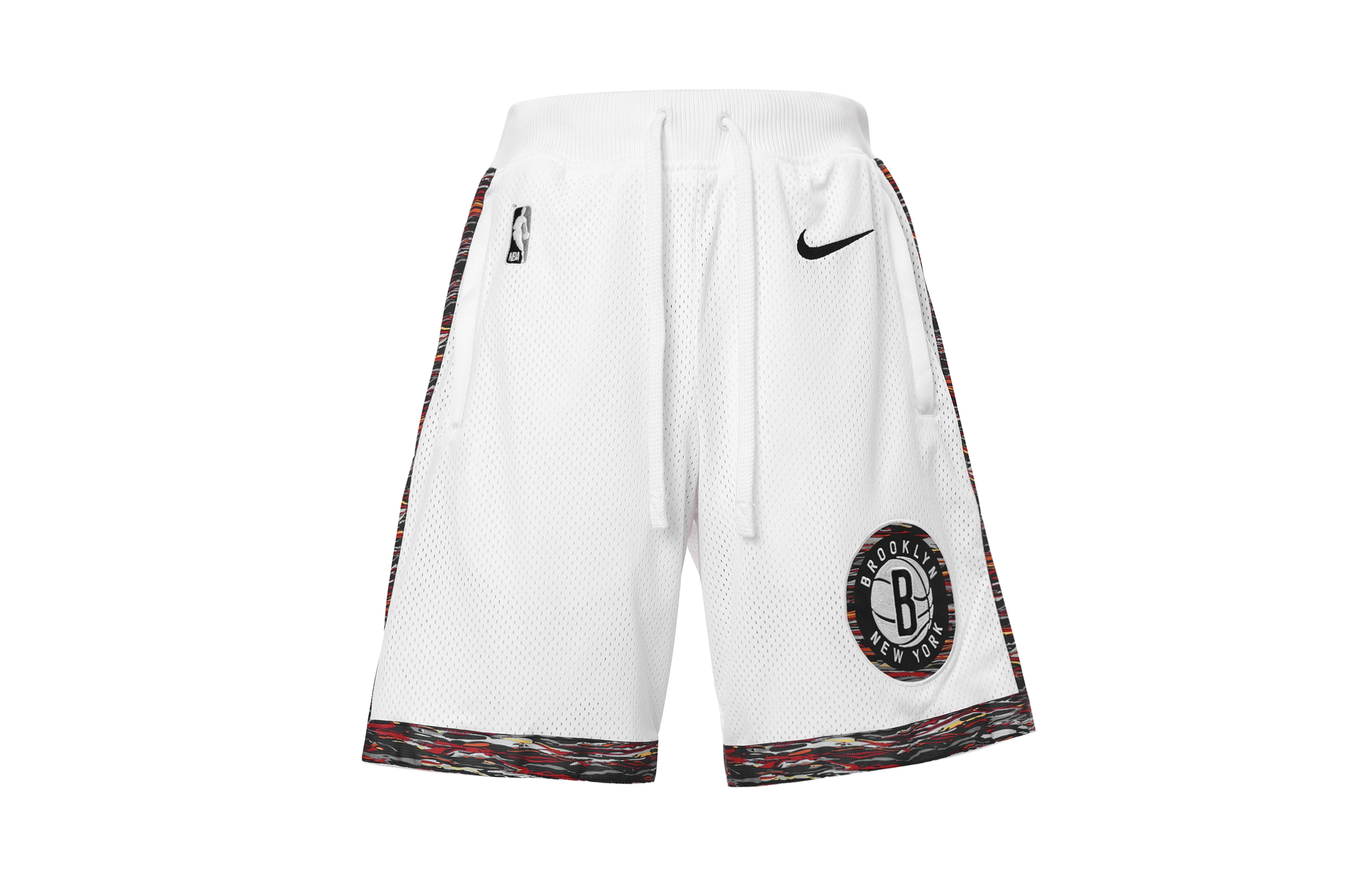 Nike NBA Nets CE City Series Basketball Breathable Quick-Drying Track and Field Training Casual Shorts Men's White