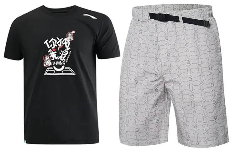 Li Ning Badminton Collection Badminton Jersey Set Men's Black/Microcrystalline Gray