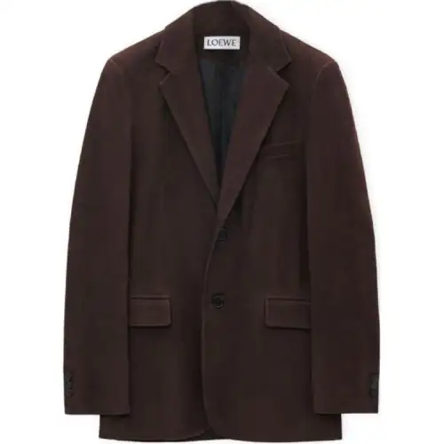 LOEWE SS25 Leather Jacket Men's Brown
