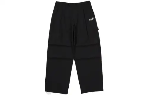 FILA Casual Pants Unisex Black Moderate Straight Fit Pants