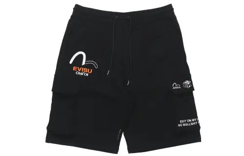 EVISU Cargo Shorts Men's Black Moderate
