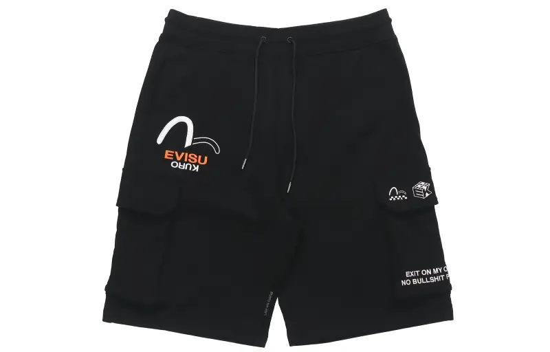 EVISU Cargo Shorts Men's Black Moderate