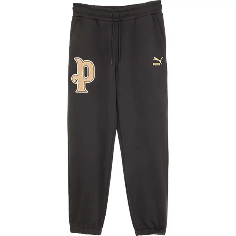 PUMA Fleece Lined Thermal Casual Fashion Knitted Sweatpants Unisex Black