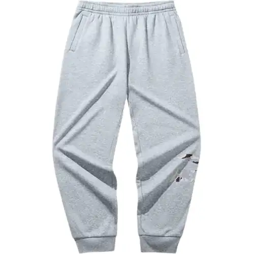 Anta Life Collection Knitted Sweatpants With Abrasion Resistant Elastic Cuff Men's Gray Heather Gray