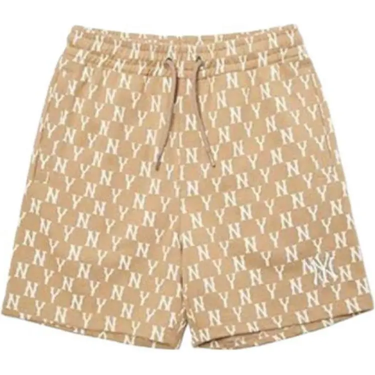 MLB Basic Logo Casual Shorts Unisex Khaki