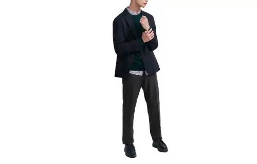 UNIQLO Suit Pants Men's Dark Gray Thickened