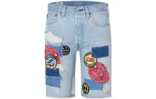 Levis Denim Shorts Men's Light Blue Moderate