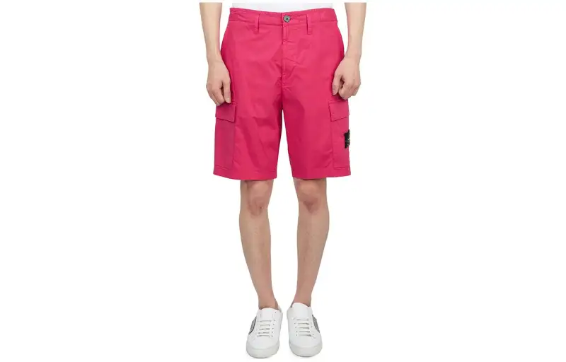 STONE ISLAND Cargo Shorts Men's Magenta