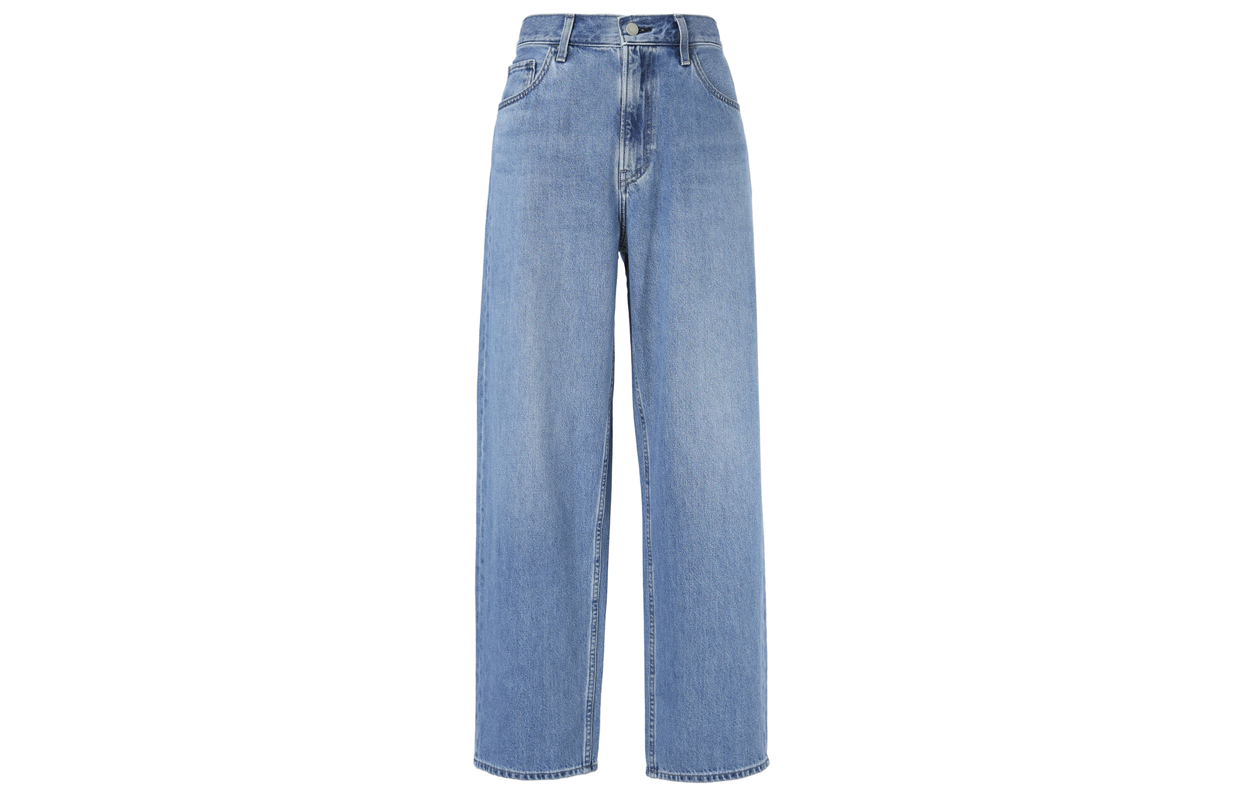 UNIQLO Uniqlo, design comfortable blue jeans, high waist, loose straight fit