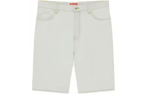 KENZO Logo Embroidered Denim Shorts