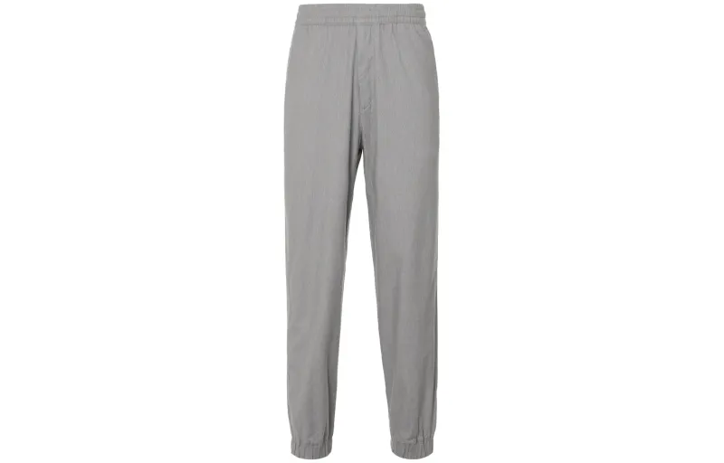 UNIQLO Solid Color Thickened Elastic Waistband With Elastic Cuff And Fleece Lined Casual Pants Men's Smoke Gray