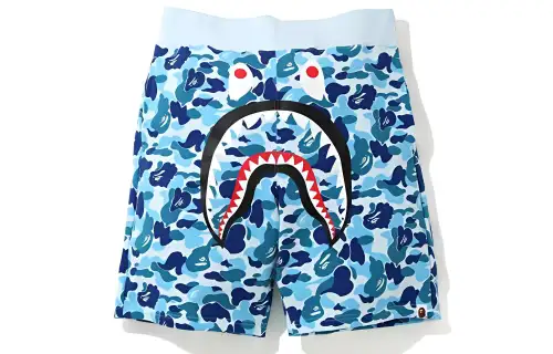 A BATHING APE Camouflage shark, blue shorts for men and women