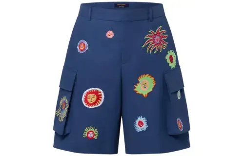 LOUIS VUITTON x Yayoi Kusama SS23 Cargo Shorts Men's Blue