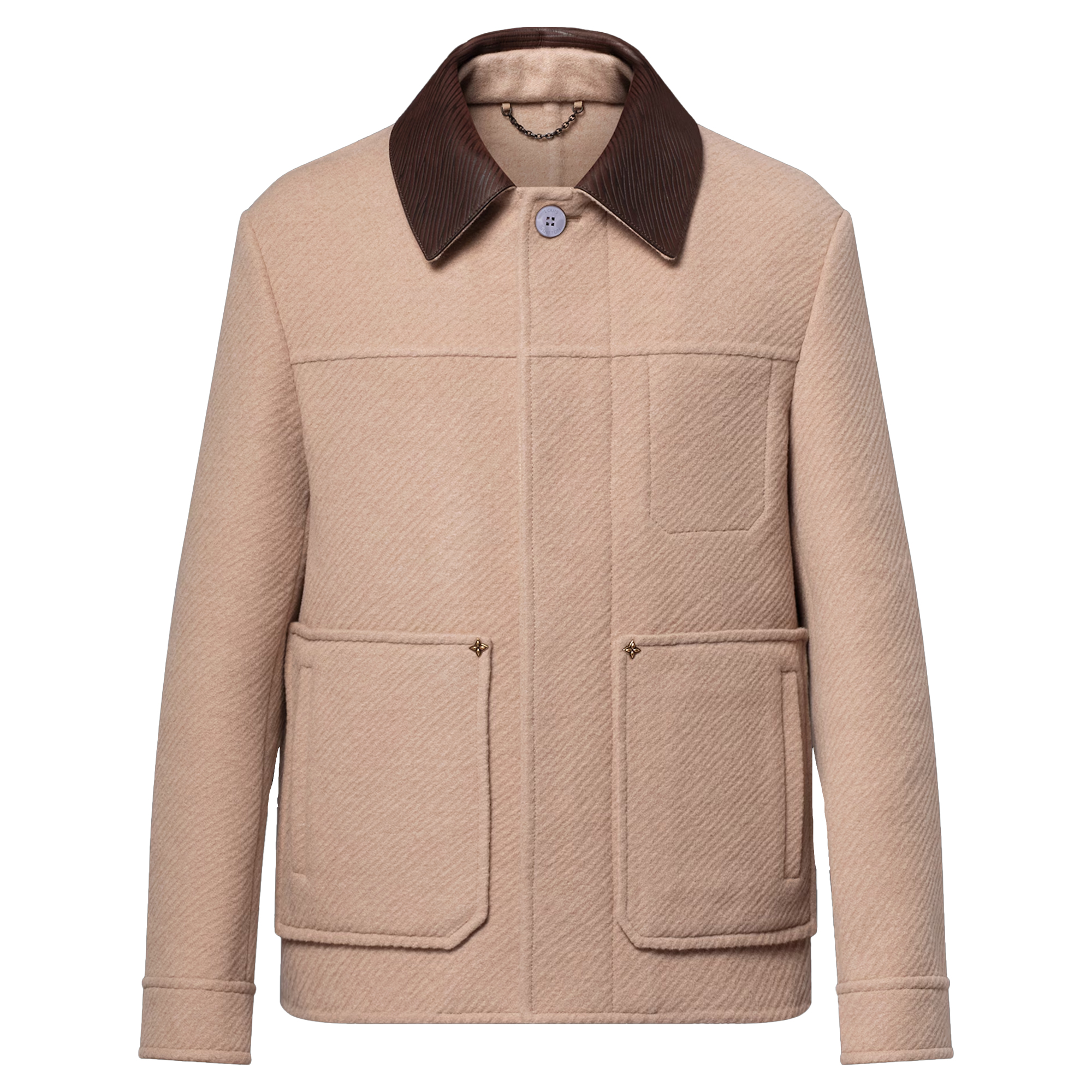 LOUIS VUITTON Double Face Silk And Wool Blend Chic Workwear Blouson