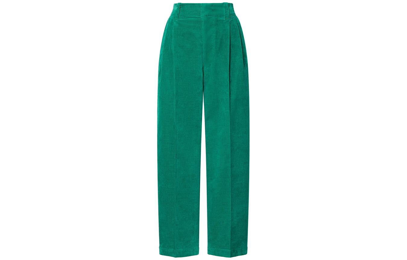 UNIQLO Uniqlo, corduroy green trousers for men and women, loose fit
