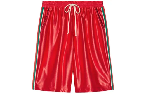 GUCCI Shiny Jersey Shorts With Web