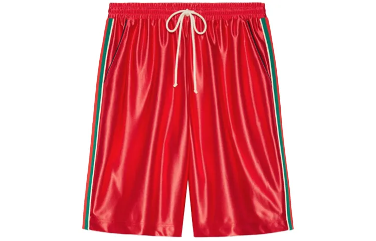 GUCCI Shiny Jersey Shorts With Web