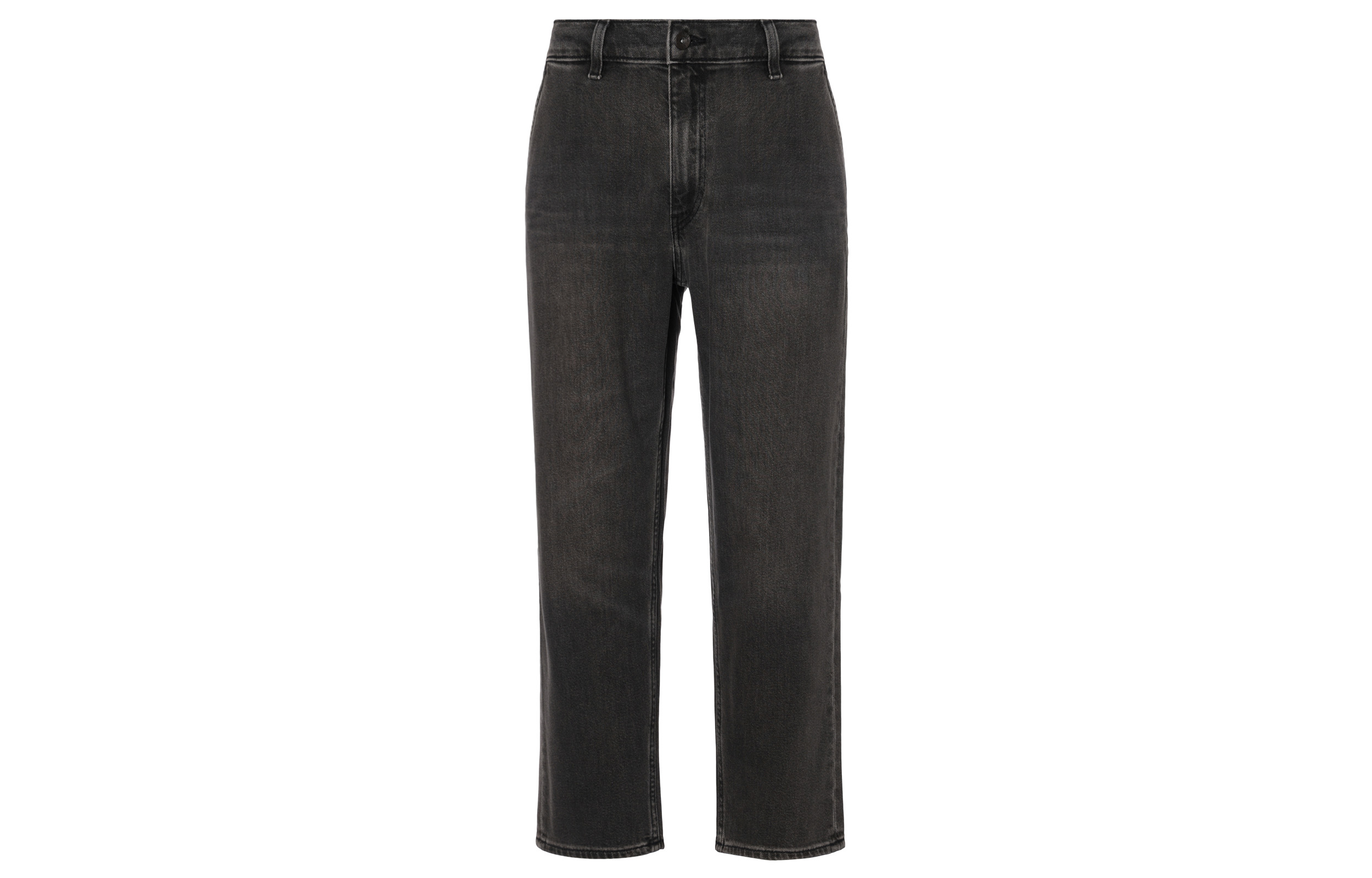 UNIQLO Uniqlo FW24 Denim Series Washed Mid-Rise Straight Nine-Point Jeans Men's Lead Gray