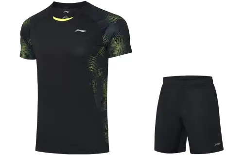 Li Ning Badminton Jersey Set Men's Black