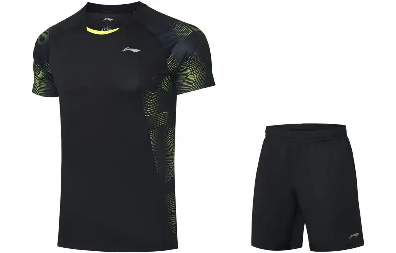 Li Ning Badminton Jersey Set Men's Black