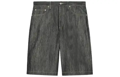 GUCCI Jacquard Detail Denim Shorts Denim Shorts Men's Dark Blue