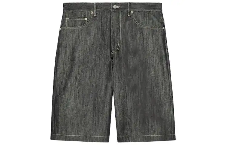GUCCI Jacquard Detail Denim Shorts Denim Shorts Men's Dark Blue