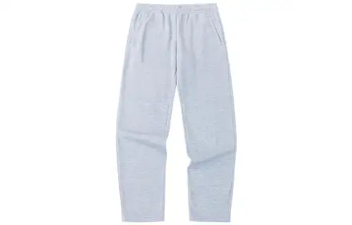 ANTA Casual Pants Men's Gray Heather Gray Thickened And Fleece Lined Straight Fit Pants