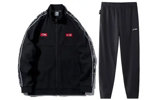 Li Ning Straight Fit Set Spring Fall Winter Men's Black/Black