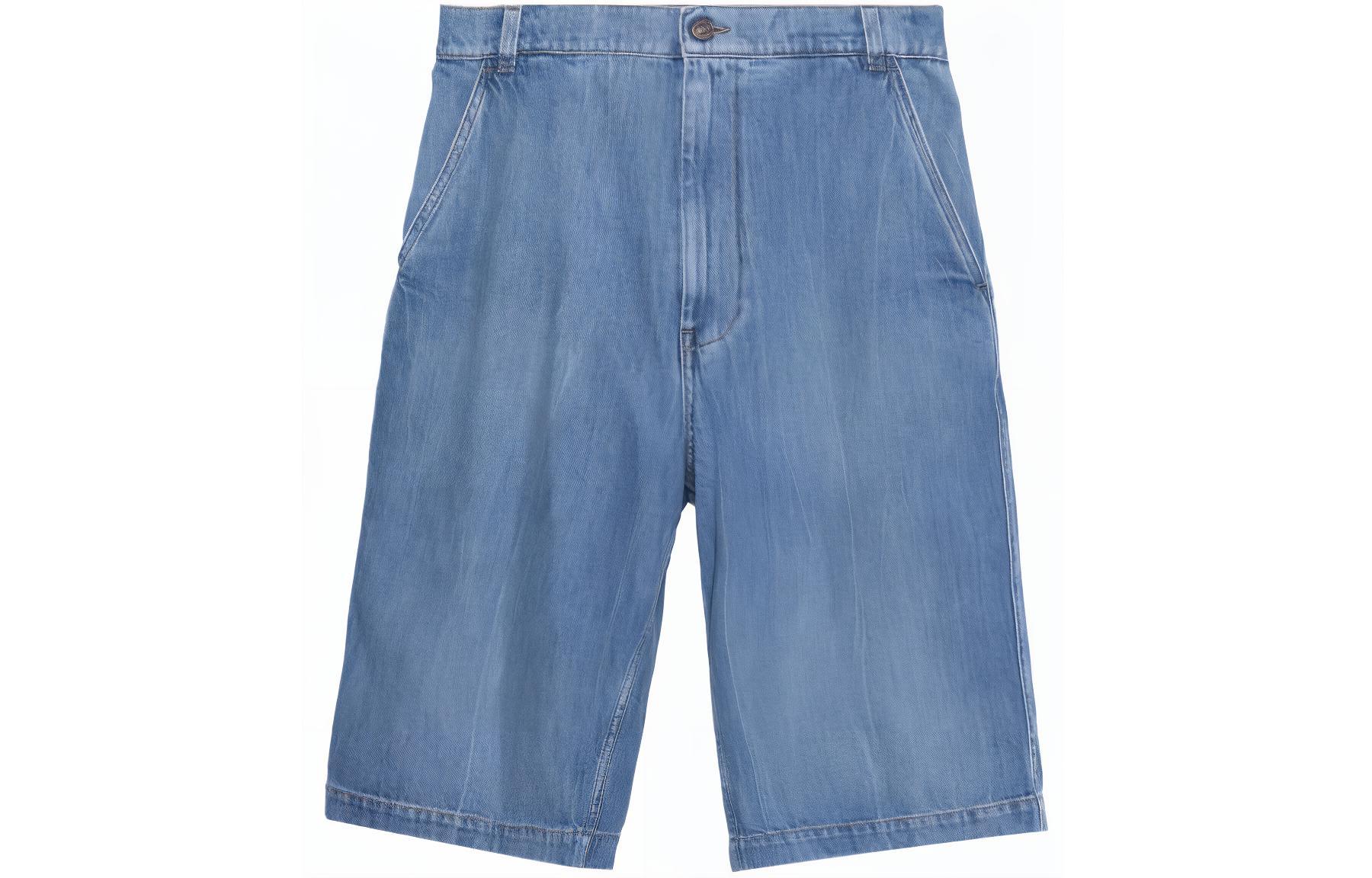 GUCCI Gucci, cartoon loose straight jeans, denim skirt, blue shorts, logo embroidery service