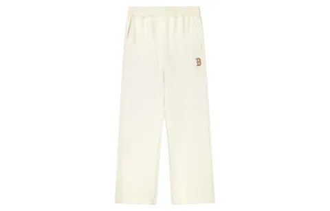 MLB Casual Pants Unisex Dark Cream Moderate Wide Leg Pants