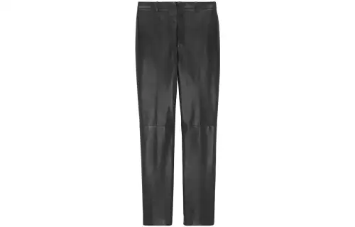 SAINT LAURENT Leather Pants Men's Black