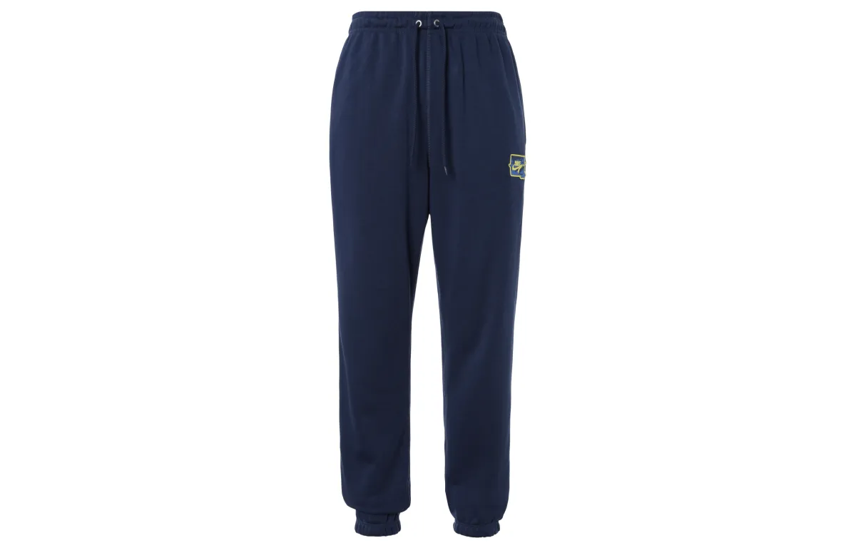 Nike Casual Pants Men's Dark Navy Blue/Glow Yellow