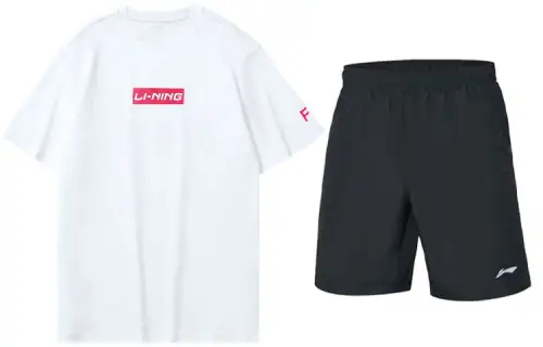 LiNing Clothing Sets Unisex White+Black
