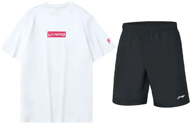 LiNing Clothing Sets Unisex White+Black