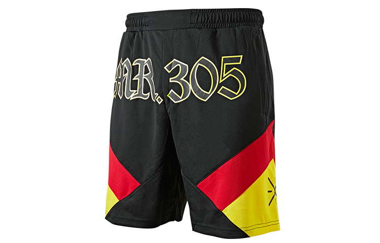 LiNing Li Ning Sports Life Series Letter Print Contrast Color Basketball Sports Game Casual Shorts Men's Black