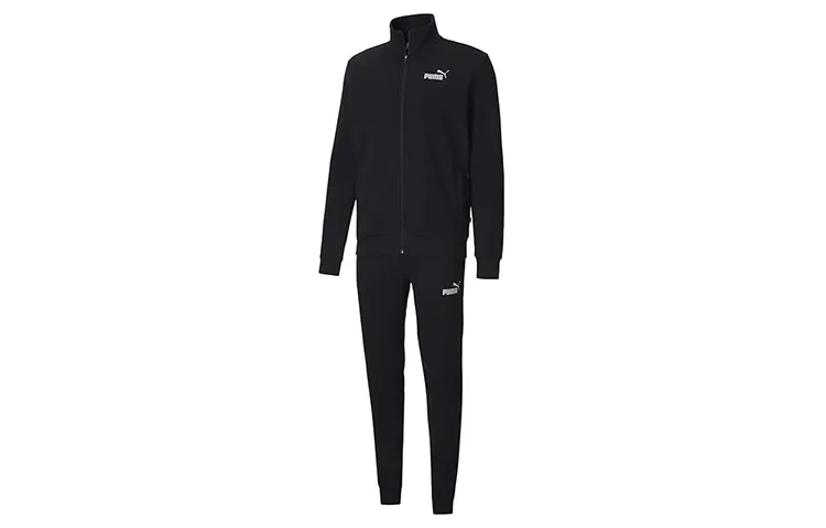 PUMA Casual Sportswear Sets Men's Black Stand Collar Thickened