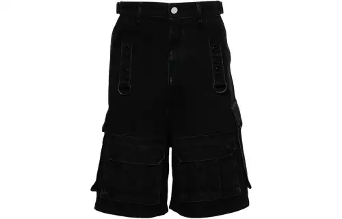 Vetements high-rise denim cargo shorts