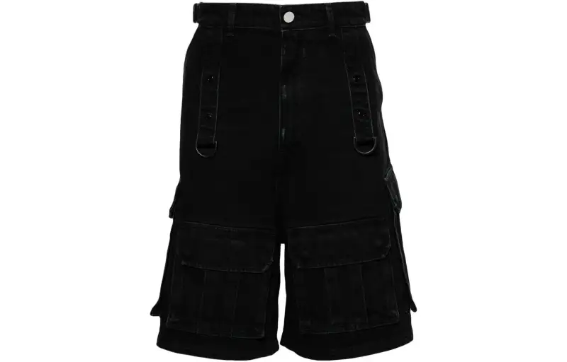 Vetements high-rise denim cargo shorts
